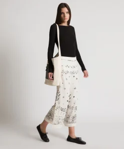 Pantaloni in lino stampato
