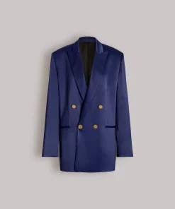 Alternative view of Blazer doppiopetto in raso lucido