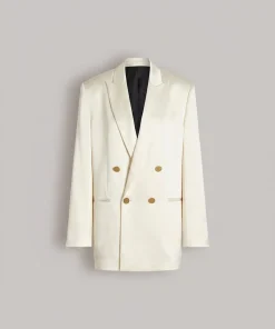 Blazer doppiopetto in raso lucido