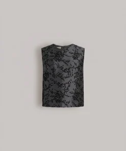 Top in mikado con stampa floreale